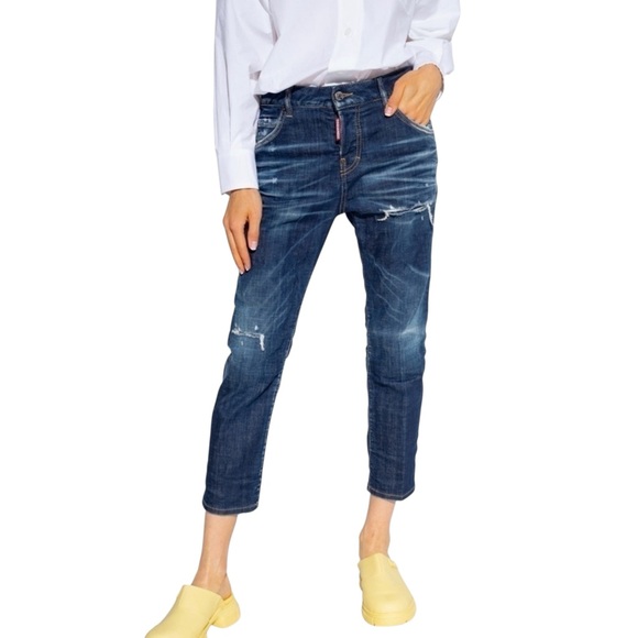 Dsquared2distressed Jeans In Blue Sz 38